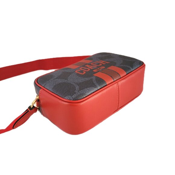 Coach CBM36 Mini Jamie Signature Varsity Camera Bag Crossbody Denim Bold Red - Picture 6 of 7